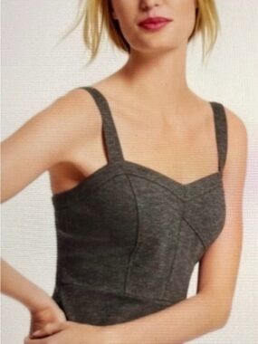 CAbi 552 Charcoal Gray Bustier Tank Top